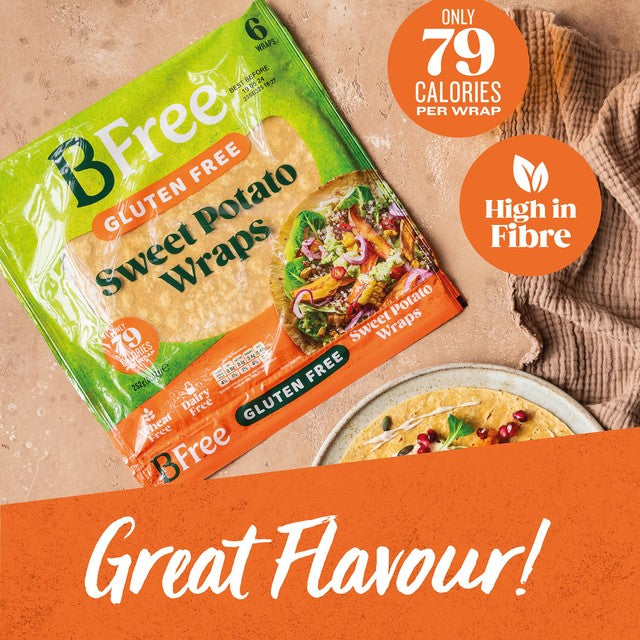 BFree Sweet Potato Wraps 6 x 42g - British product