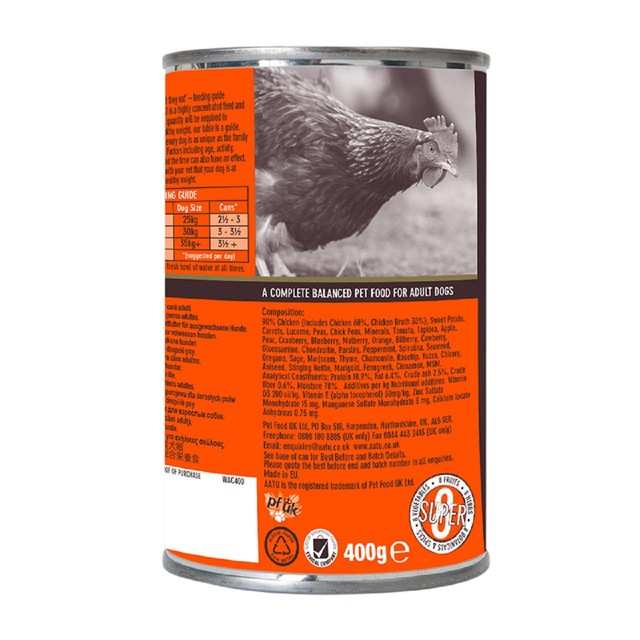 AATU adult chicken wet dog food 6 x 400g - British product