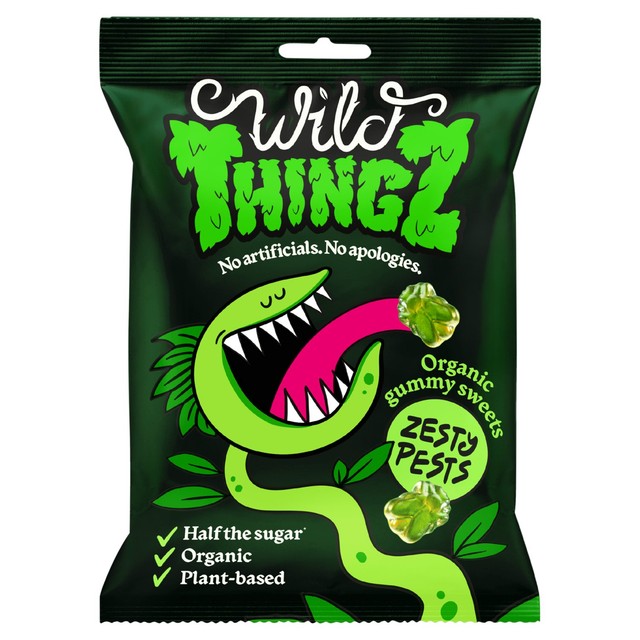 Wild Thingz Zesty Pests organic gummy sweets 130g (British brand)