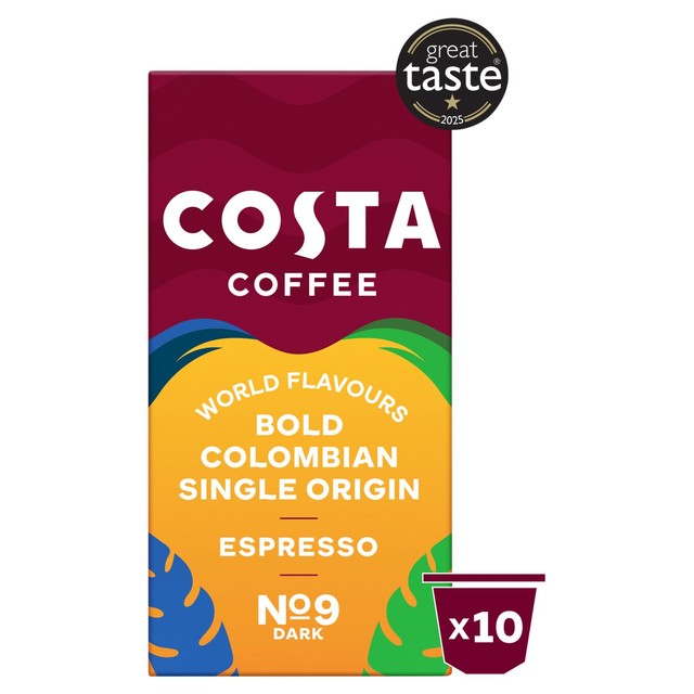 Costa Colombia Roast coffee pods 10 per pack - British product