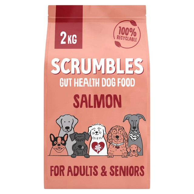 Scrumbles grain-free salmon dry dog food for adult and senior dogs (British brand)