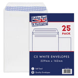 Pukka Pads C5 White Self Seal Envelopes 229mm x 162mm, imported from the UK