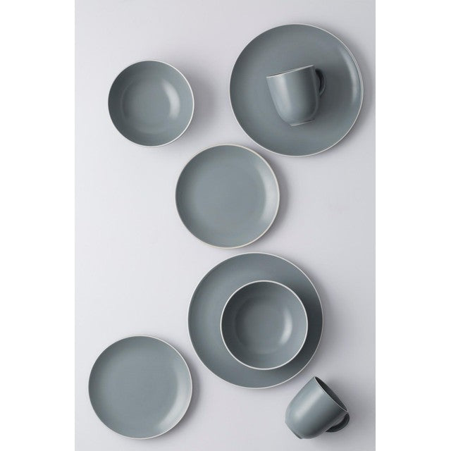 Mason Cash Grey 12 piece stoneware dinner set, imported from the UK