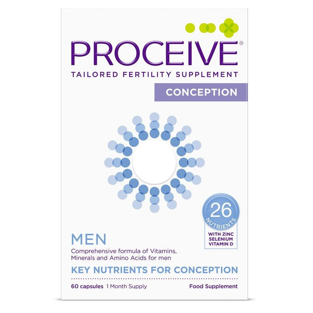 Proceive Men's Fertility Supplement Conception Capsules 60 Capsules, imported from the UK