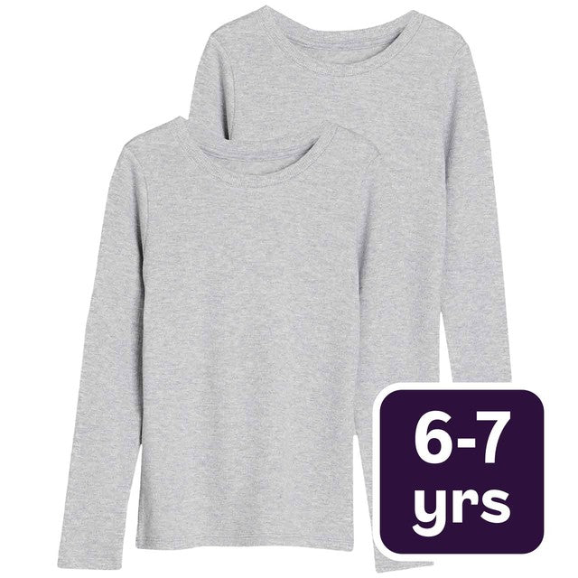 M&S Heatgen Thermal Tops, 6-7 Years, Grey Marl, imported from the UK