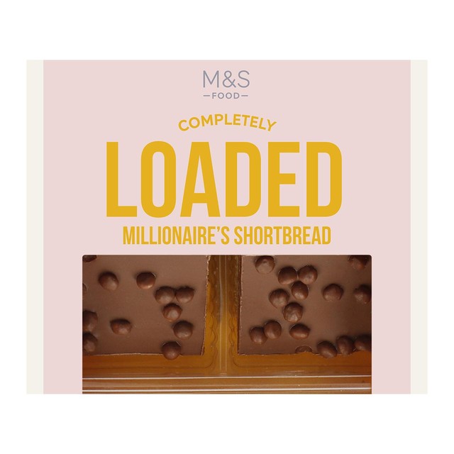 M&S salted caramel millionaire's shortbread 4 x 55g, imported from the UK