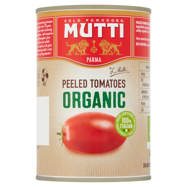 Mutti Organic Plum Italian Peeled Tomatoes 400g, imported from the UK