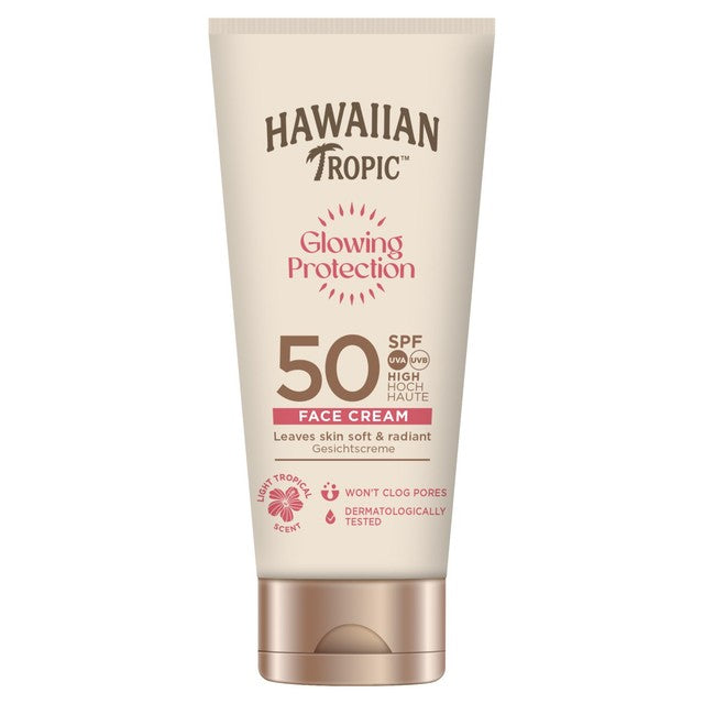 Hawaiian Tropic Glowing Protection Face Sun Cream SPF 50 50ml, UK version
