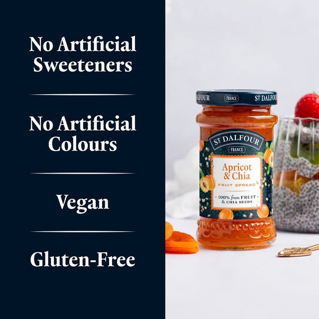 St Dalfour apricot & chia fruit spread 170g (British brand)