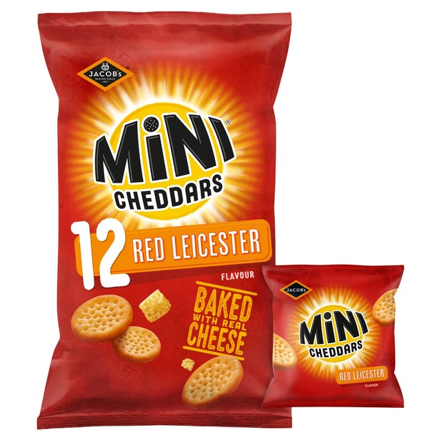 Jacob's Mini Cheddars Red Leicester multipack cheese snack biscuits, UK version