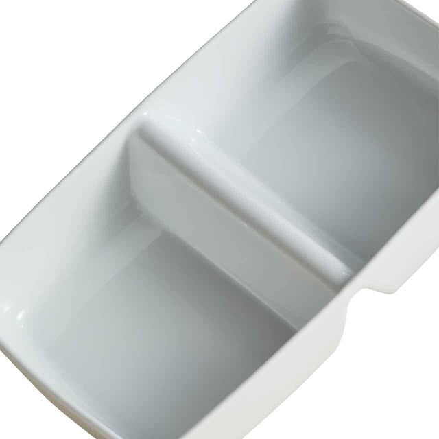M&S ceramic double vegetable dish white one size, imported from the UK