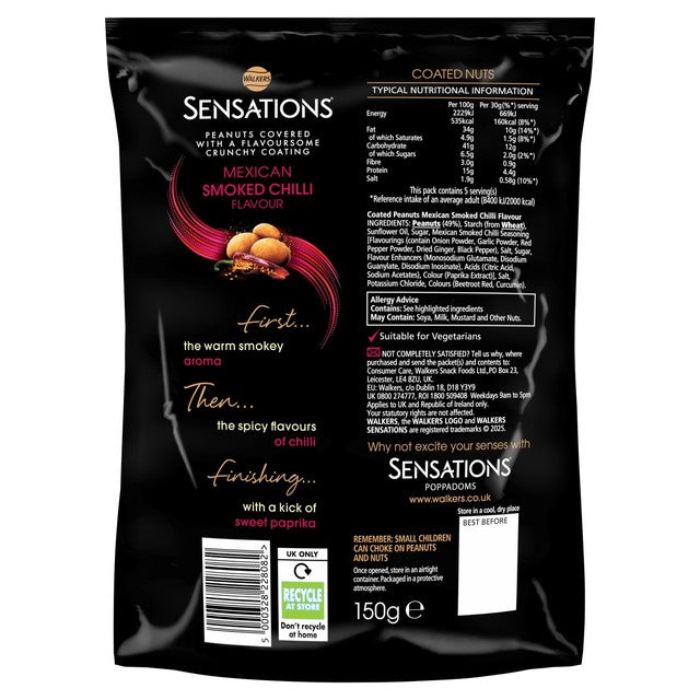 Walkers coated peanuts Mexican smoked chilli 150g (British brand)