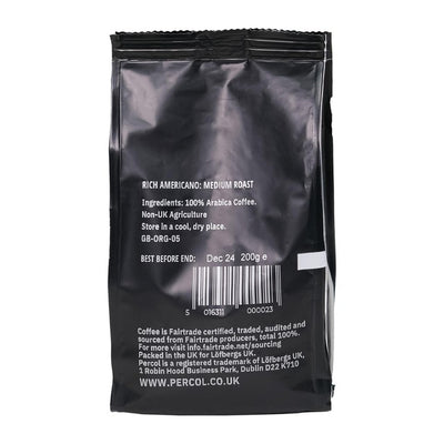 Percol Rich Americano Organic Ground Coffee 200g