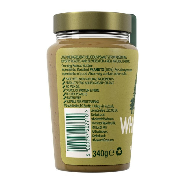 Whole Earth crunchy peanut butter 100% peanuts, UK version