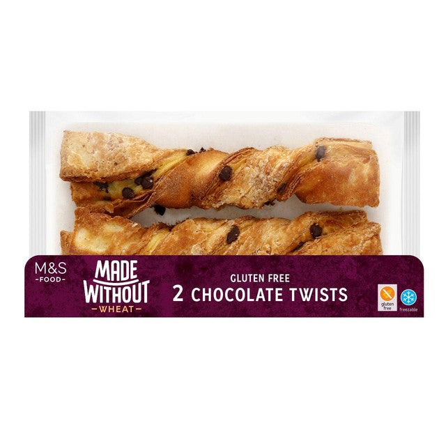 M&S gluten free chocolate twists 2 per pack, imported from the UK