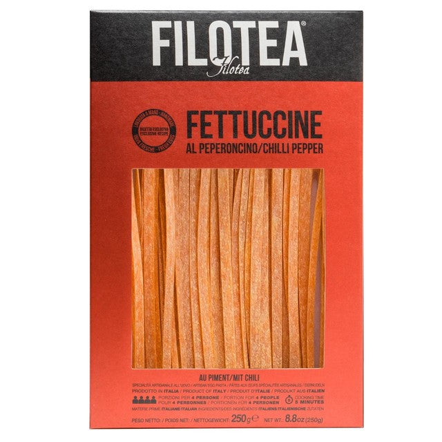 Filotea chilli pepper fettuccine artisan egg pasta 250g - British product