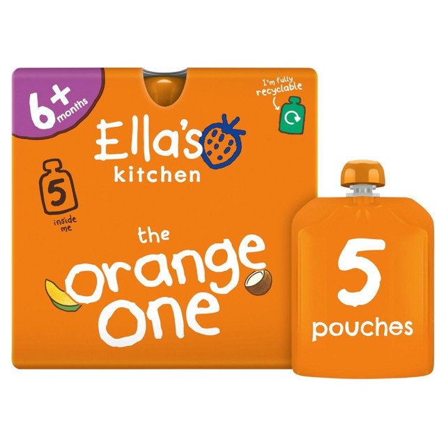 Ella's Kitchen Orange baby smoothie pouch 5x90g - British product
