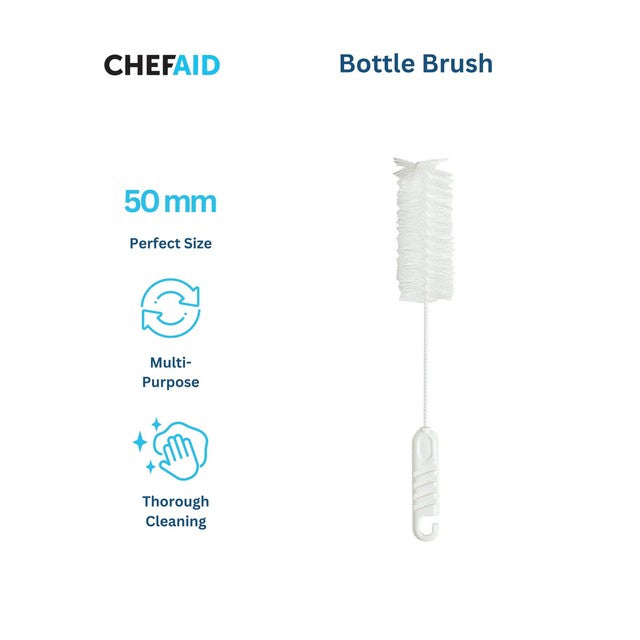 Chef Aid Plastic Bottle Brush White - British product