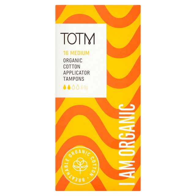 TOTM Organic Cotton Applicator Tampons Medium 16 Pack (British brand)