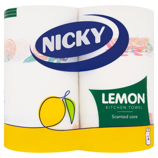 Nicky lemon scented kitchen towel 2 rolls, imported from the UK