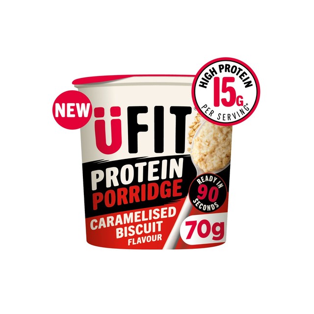 UFIT caramelised biscuit protein porridge pot (British brand)