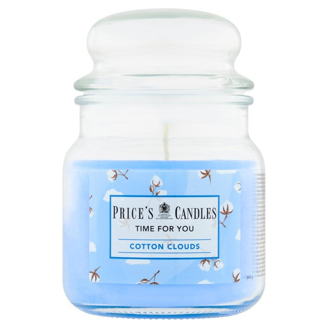 Price's Clean Cotton jar candle 340g, imported from the UK