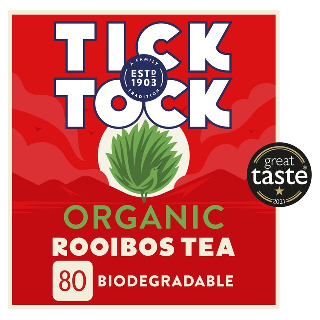 Tick Tock organic rooibos tea bags (British brand)