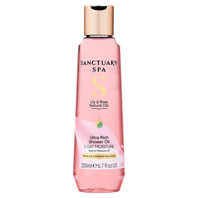 M&S Sanctuary Spa Lily and Rose Natural Oils Shower Oil 200ml- Buy online at McGrocer