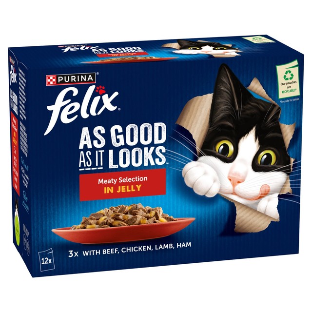 Felix wet cat food Meaty Selection in jelly, imported from the UK