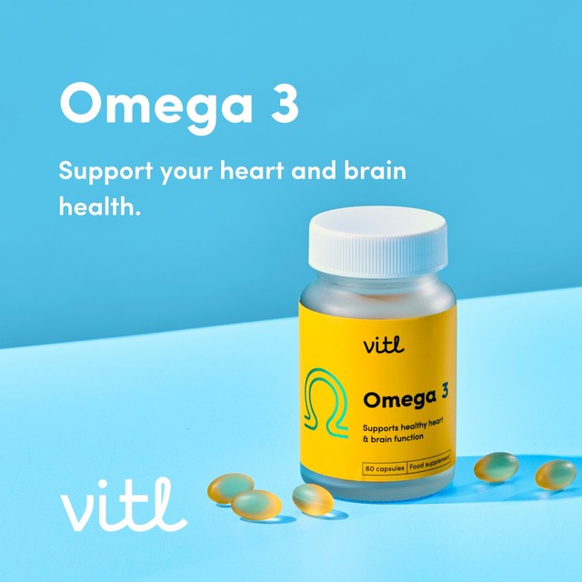 VITL Omega 3 capsules 60 pack (British brand)