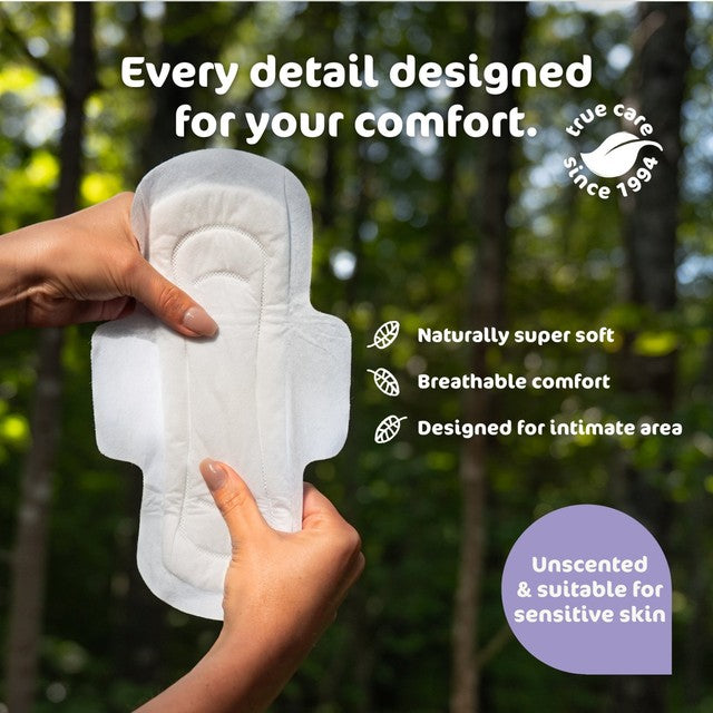 Naty Super Sanitary Pads 12 Pack, imported from the UK