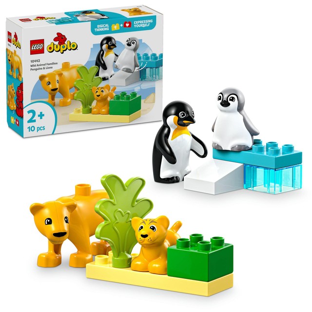 LEGO DUPLO animal toy set Penguins & Lions 10 pieces, UK version