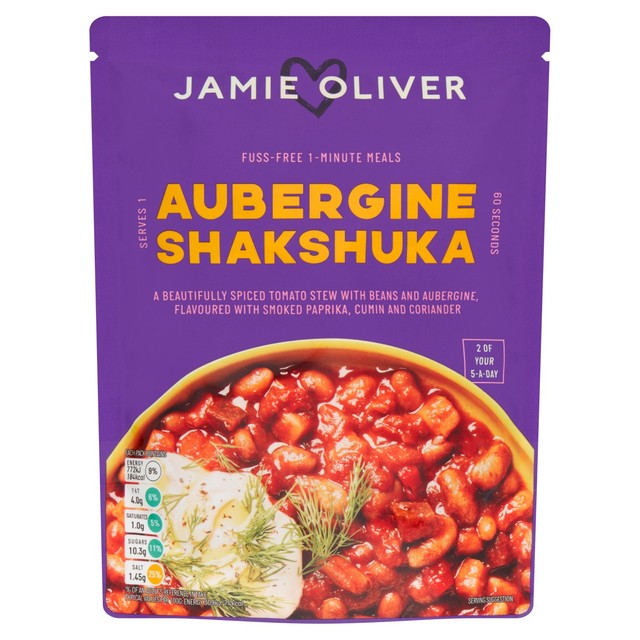 Jamie Oliver aubergine shakshuka meal, UK version