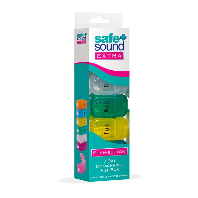 Safe & Sound 7 Day Pop Open pill box (British brand)