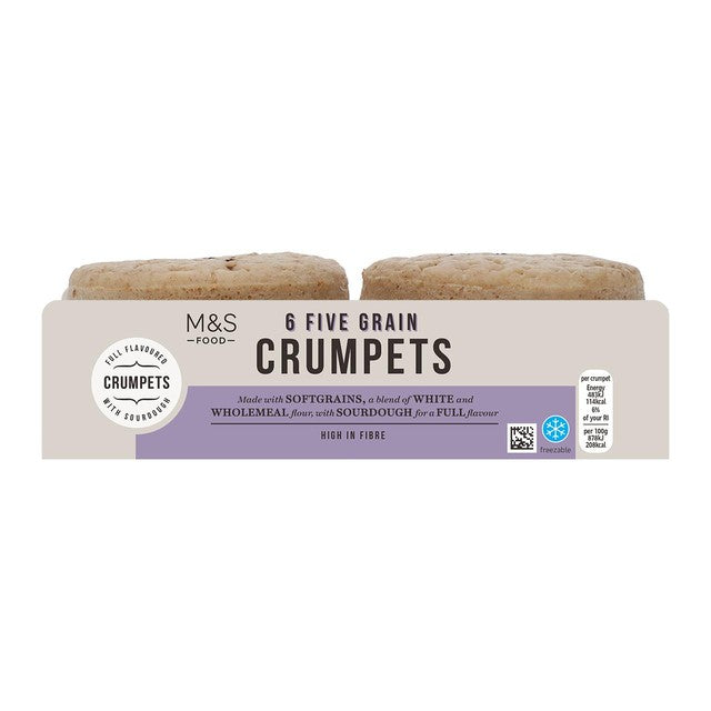 M&S five grain crumpets 6 per pack, imported from the UK