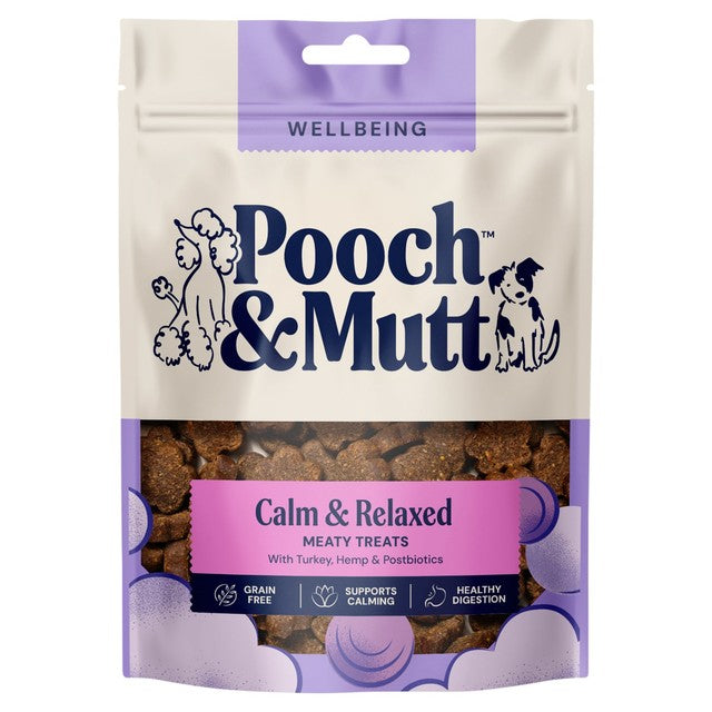 Pooch & Mutt turkey and hemp calming dog treats 120g, imported from the UK