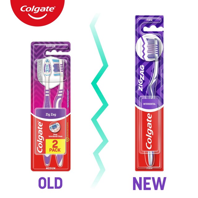 Colgate ZigZag Medium manual toothbrush 3 pack, imported from the UK