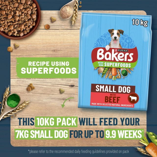 Bakers small dog beef dry dog food 10kg - British product