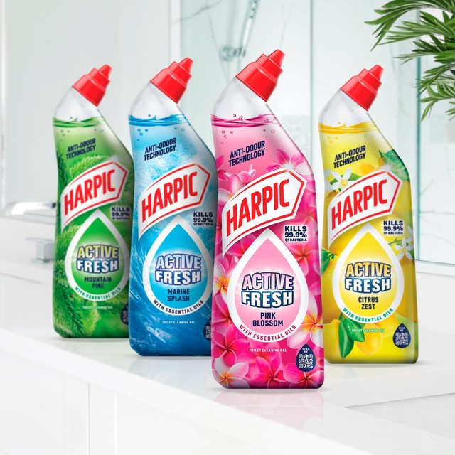 Harpic Pink Blossom toilet cleaner gel 750ml, UK version