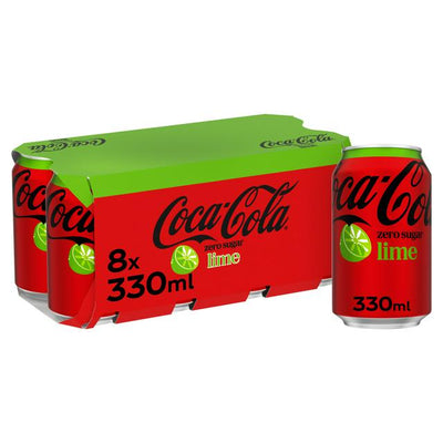Sainsburys Coca-Cola Zero Sugar Lime 8 x 330ml- Buy online at McGrocer