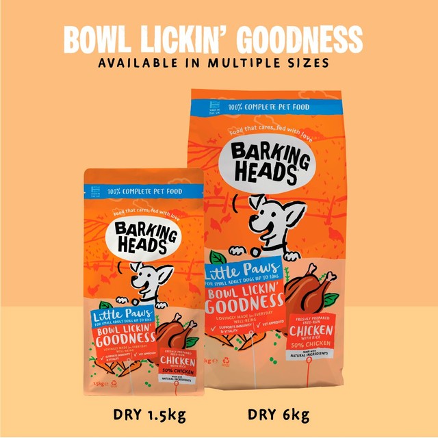 Barking Heads Chicken dry dog food 1.5kg - British product