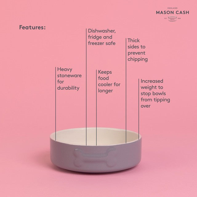 Mason Cash Grey Dog Bowl 15cm, imported from the UK