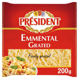 President grated Emmental cheese 200g, imported from the UK