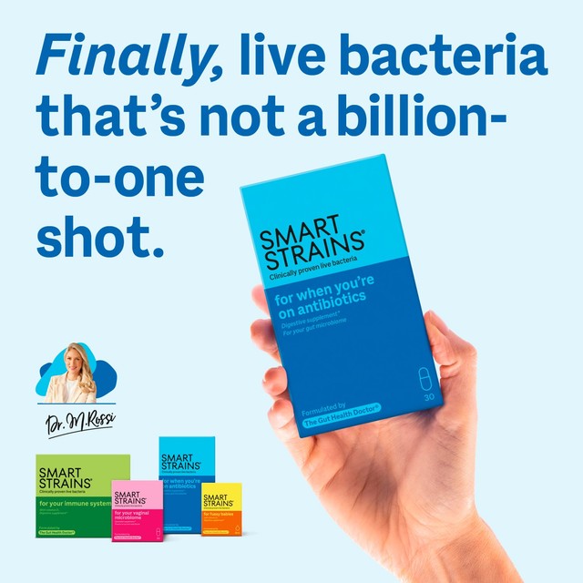 Smart Strains probiotic capsules for antibiotics 30 capsules (British brand)