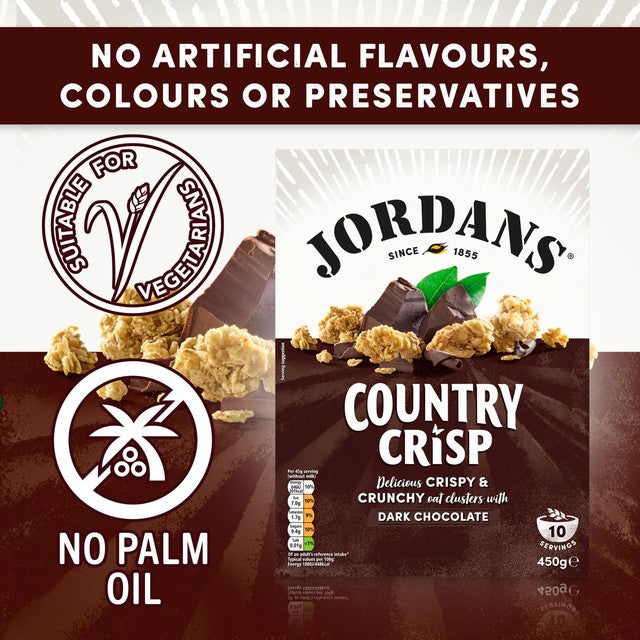 Jordans Country Crisp dark chocolate breakfast cereal 450g, UK version