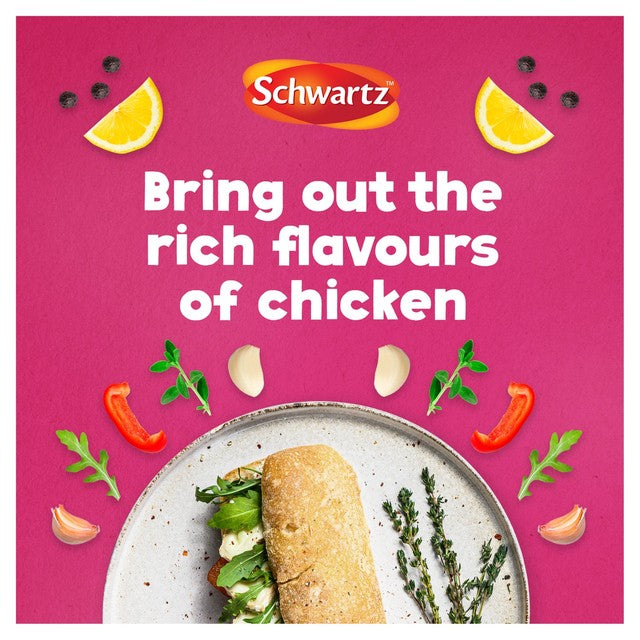 Schwartz Paprika and Lemon Chicken Seasoning Reduced Salt 43g jar (British brand)