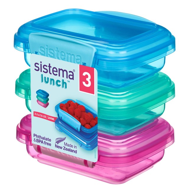 Sistema lunch food storage containers 3x200ml (British brand)