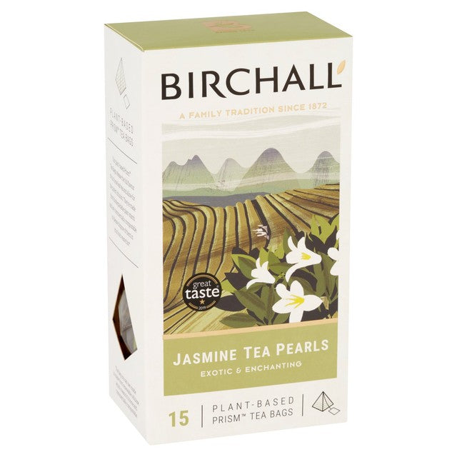 Birchall Jasmine Tea Pearls green tea with jasmine 15 bags - British product