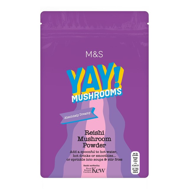 M&S Reishi Mushroom Powder 100g, imported from the UK