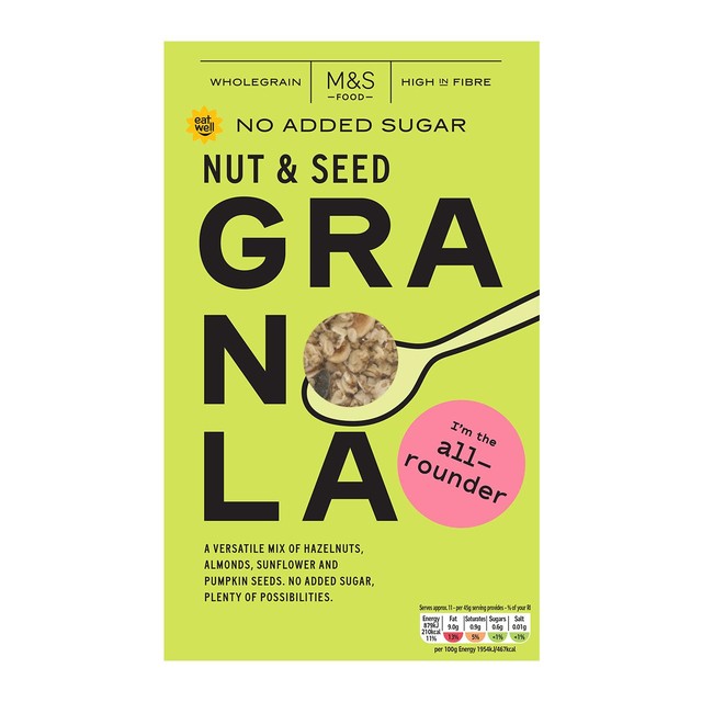 M&S no added sugar seed and nut granola - British product